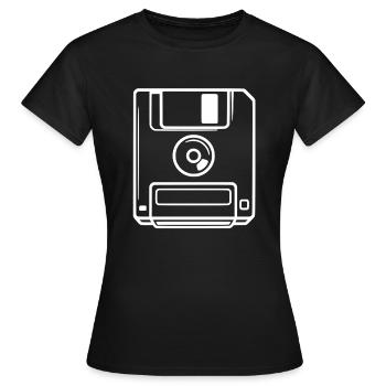 Disquette rétro - T-shirt Femme - noir - Devant - AI Model Female 172 dark (172cm)