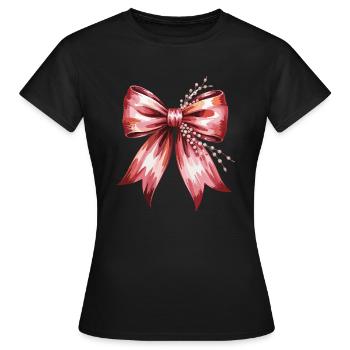Arc élégant avec perles et brindilles - T-shirt Femme - noir - Devant - AI Model Female 172 dark (172cm)
