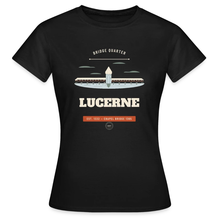Lucerne-märke på en women's t-shirt, black