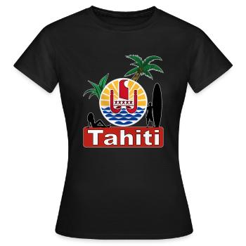 Tahiti - Frauen T-Shirt - Schwarz - Vorne - AI Model Female 172 dark (172cm)