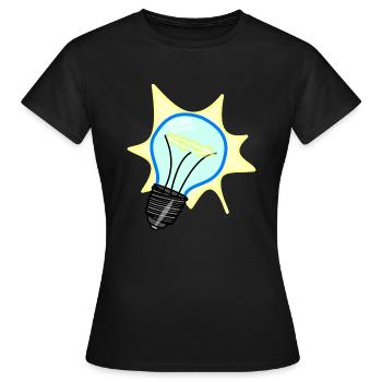 lightbulb light bulb gluehbirne gluehlampe lamp13 - Frauen T-Shirt - Schwarz - Vorne - AI Model Female 172 dark (172cm)