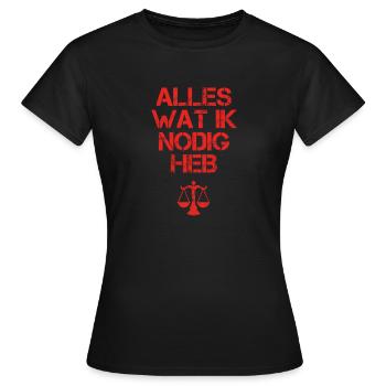 presentje wat ik nodig anwalt justiz justice - Frauen T-Shirt - Schwarz - Vorne - AI Model Female 172 dark (172cm)