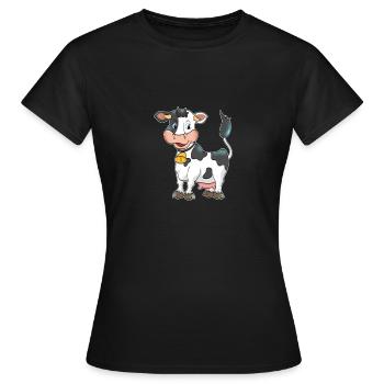 Kuh Milchkuh Landleben Bauernhof Bauer Geschenk - Frauen T-Shirt - Schwarz - Vorne - AI Model Female 172 dark (172cm)