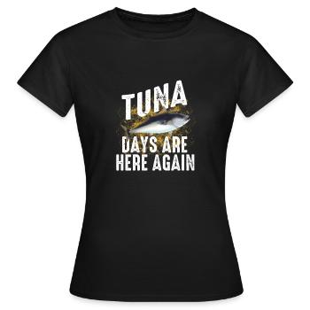 Lustig Thunfisch Angeln Hochseeangeln Geschenk - Frauen T-Shirt - Schwarz - Vorne - AI Model Female 172 dark (172cm)
