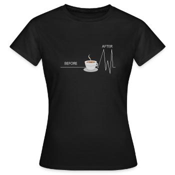 Coffee Bean Coffee Shop Coffee Break Barista Gift - Women's T-Shirt - black - Front - AI Model Female 172 dark (172cm)