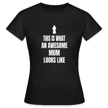Fête des mères Cadeau des parents - T-shirt Femme - noir - Devant - AI Model Female 172 dark (172cm)