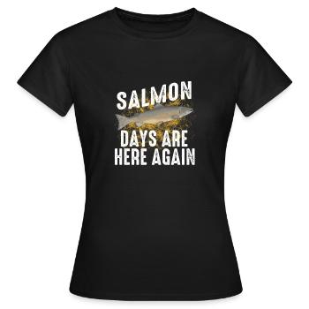 Drôle de pêche au saumon poisson eau douce cadeau - T-shirt Femme - noir - Devant - AI Model Female 172 dark (172cm)