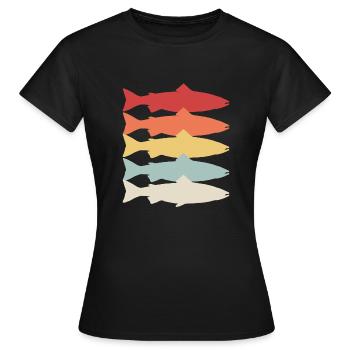 saumon de l’Atlantique Saumon Pêche d’eau douce Cadeau - T-shirt Femme - noir - Devant - AI Model Female 172 dark (172cm)