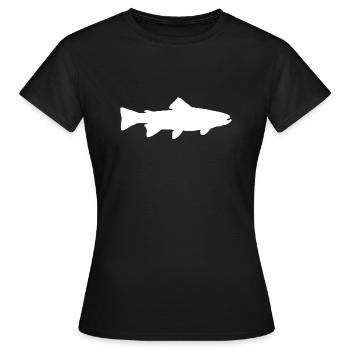 Drôle de truite de pêche pêche d’eau douce - T-shirt Femme - noir - Devant - AI Model Female 172 dark (172cm)