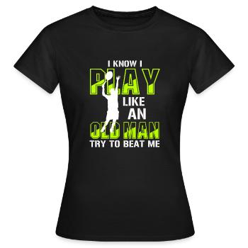 Tennis Rente Tennisspieler Rentner Geschenk - Frauen T-Shirt - Schwarz - Vorne - AI Model Female 172 dark (172cm)