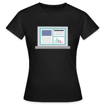 Ordinateur portable - T-shirt Femme - noir - Devant - AI Model Female 172 dark (172cm)