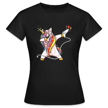 Friseurinnen Frisör Friseur Einhorn Föhn Lustig - Frauen T-Shirt - Schwarz - Vorne - AI Model Female 172 dark (172cm)