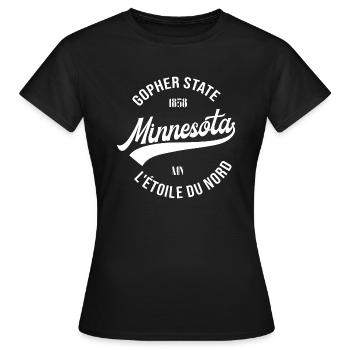 Minnesota - T-shirt Femme - noir - Devant - AI Model Female 172 dark (172cm)