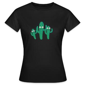 Cactus Family,Mexico,Cacti, Family - Women's T-Shirt - black - Front - AI Model Female 172 dark (172cm)
