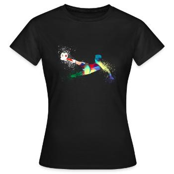 Soccer ,Soccer Soccer, Soccer masculin,graffiti - T-shirt Femme - noir - Devant - AI Model Female 172 dark (172cm)