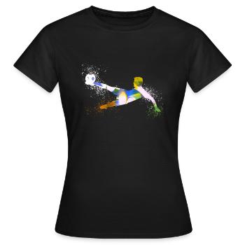 Soccer ,Soccer Soccer, Soccer masculin,graffiti - T-shirt Femme - noir - Devant - AI Model Female 172 dark (172cm)