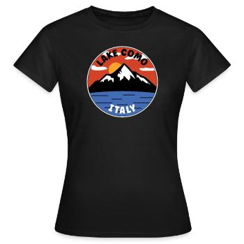 comer See | Italien | See und Berg - Frauen T-Shirt - Schwarz - Vorne - AI Model Female 172 dark (172cm)