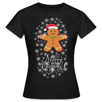 Weihnachten Keks - Frauen T-Shirt - Schwarz - Vorne - AI Model Female 172 dark (172cm)