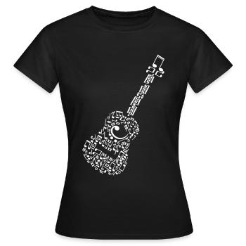 Gitarre - Frauen T-Shirt - Schwarz - Vorne - AI Model Female 172 dark (172cm)