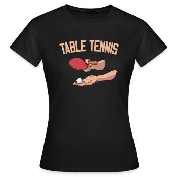 Aufschlag Tischtennisball Tischtennisspieler - Frauen T-Shirt - Schwarz - Vorne - AI Model Female 172 dark (172cm)