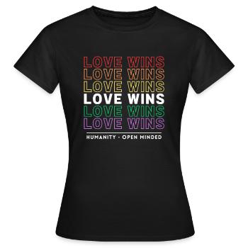 L’amour gagne - T-shirt Femme - noir - Devant - AI Model Female 172 dark (172cm)