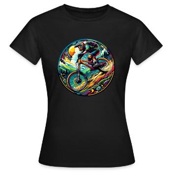 Psychedelic Spin MTB - Women's T-Shirt - black - Front - AI Model Female 172 dark (172cm)