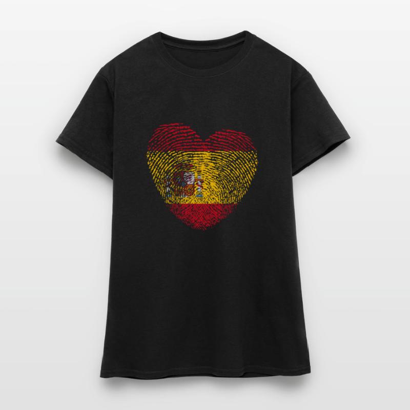 Empreinte digitale du drapeau espagnol T-shirt Femme