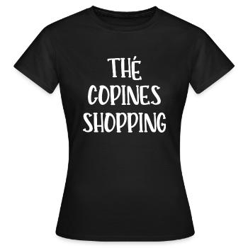 thé copines shopping - T-shirt Femme - noir - Devant - AI Model Female 172 dark (172cm)