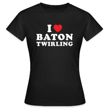 Baton Twirler J’adore Baton Twirling - T-shirt Femme - noir - Devant - AI Model Female 172 dark (172cm)