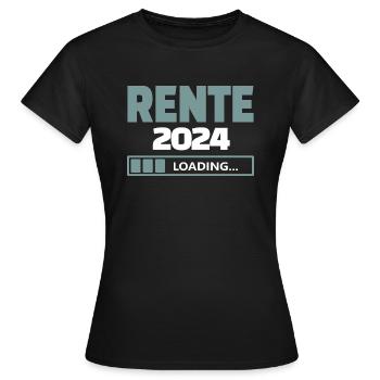 Rente 2024 loading - Frauen T-Shirt - Schwarz - Vorne - AI Model Female 172 dark (172cm)