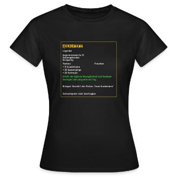 Legendäre Hundemama Legendär Frauchen Tiere Frau - Frauen T-Shirt - Schwarz - Vorne - AI Model Female 172 dark (172cm)