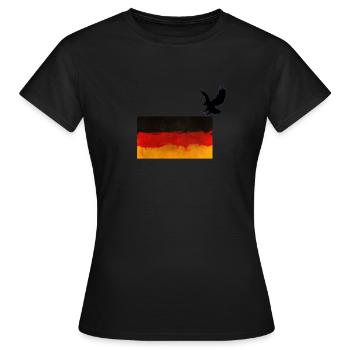German eagle flag - Women's T-Shirt - black - Front - AI Model Female 172 dark (172cm)