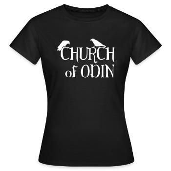 L’Église d’Odin - Parrain d’Asgard - T-shirt Femme - noir - Devant - AI Model Female 172 dark (172cm)