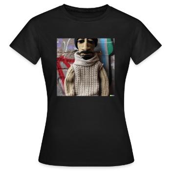 puppet knitted out of wool - Frauen T-Shirt - Schwarz - Vorne - AI Model Female 172 dark (172cm)