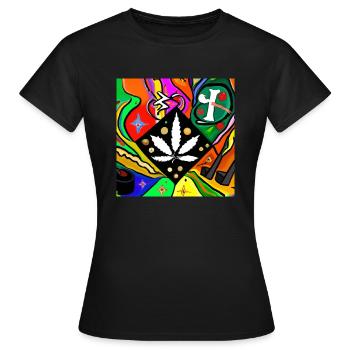 MoJamba107 - T-shirt Femme - noir - Devant - AI Model Female 172 dark (172cm)