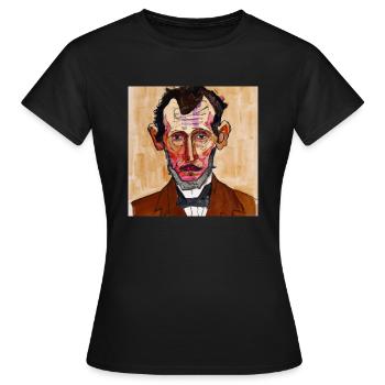 Gründungsvater Abraham Lincoln - Schiele - Frauen T-Shirt - Schwarz - Vorne - AI Model Female 172 dark (172cm)