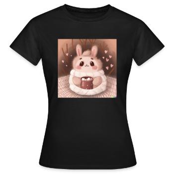Fluffiges Tierchen - Frauen T-Shirt - Schwarz - Vorne - AI Model Female 172 dark (172cm)