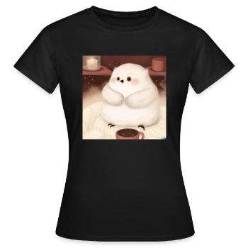 Fluffiges Tierchen - Frauen T-Shirt - Schwarz - Vorne - AI Model Female 172 dark (172cm)