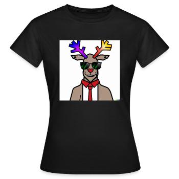 Renne de Noël Gigolo Ultra Cool - T-shirt Femme - noir - Devant - AI Model Female 172 dark (172cm)