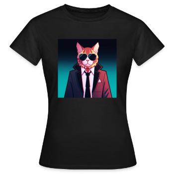Herr Katze - Frauen T-Shirt - Schwarz - Vorne - AI Model Female 172 dark (172cm)