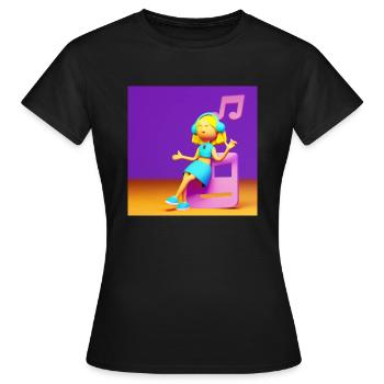 ILLUSTRATION MUSICALE AMUSANTE - T-shirt Femme - noir - Devant - AI Model Female 172 dark (172cm)