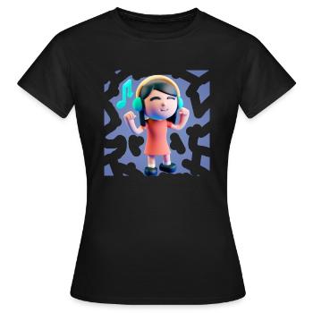 LUSTIGE MUSIK ILLUSTRATION 7 - Frauen T-Shirt - Schwarz - Vorne - AI Model Female 172 dark (172cm)