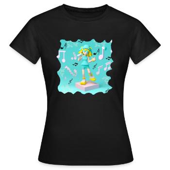 DRÔLE D’ILLUSTRATION MUSICALE FILLE 5 - T-shirt Femme - noir - Devant - AI Model Female 172 dark (172cm)