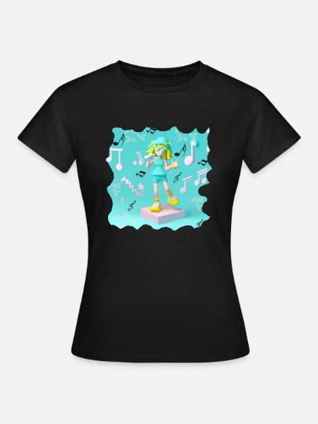 LUSTIGE MUSIK ILLUSTRATION MÄDCHEN 5 - Frauen T-Shirt - Schwarz