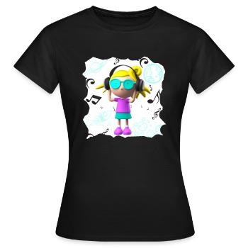 DRÔLE D’ILLUSTRATION MUSICALE FILLE 6 - T-shirt Femme - noir - Devant - AI Model Female 172 dark (172cm)
