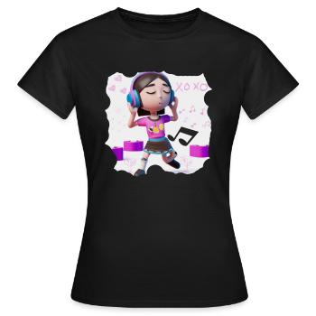 DRÔLE D’ILLUSTRATION MUSICALE FILLE 8 - T-shirt Femme - noir - Devant - AI Model Female 172 dark (172cm)