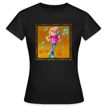 DRÔLE D’ILLUSTRATION MUSICALE FILLE 14 - T-shirt Femme - noir - Devant - AI Model Female 172 dark (172cm)