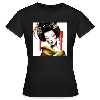 Geisha Japan Dangerous Digital Art - T-shirt Femme - noir - Devant - AI Model Female 172 dark (172cm)