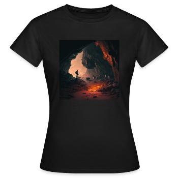 Asmodina bad in a cave - Frauen T-Shirt - Schwarz - Vorne - AI Model Female 172 dark (172cm)