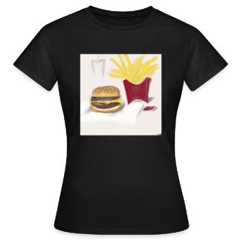Lecker Bürger Menu - Frauen T-Shirt - Schwarz - Vorne - AI Model Female 172 dark (172cm)